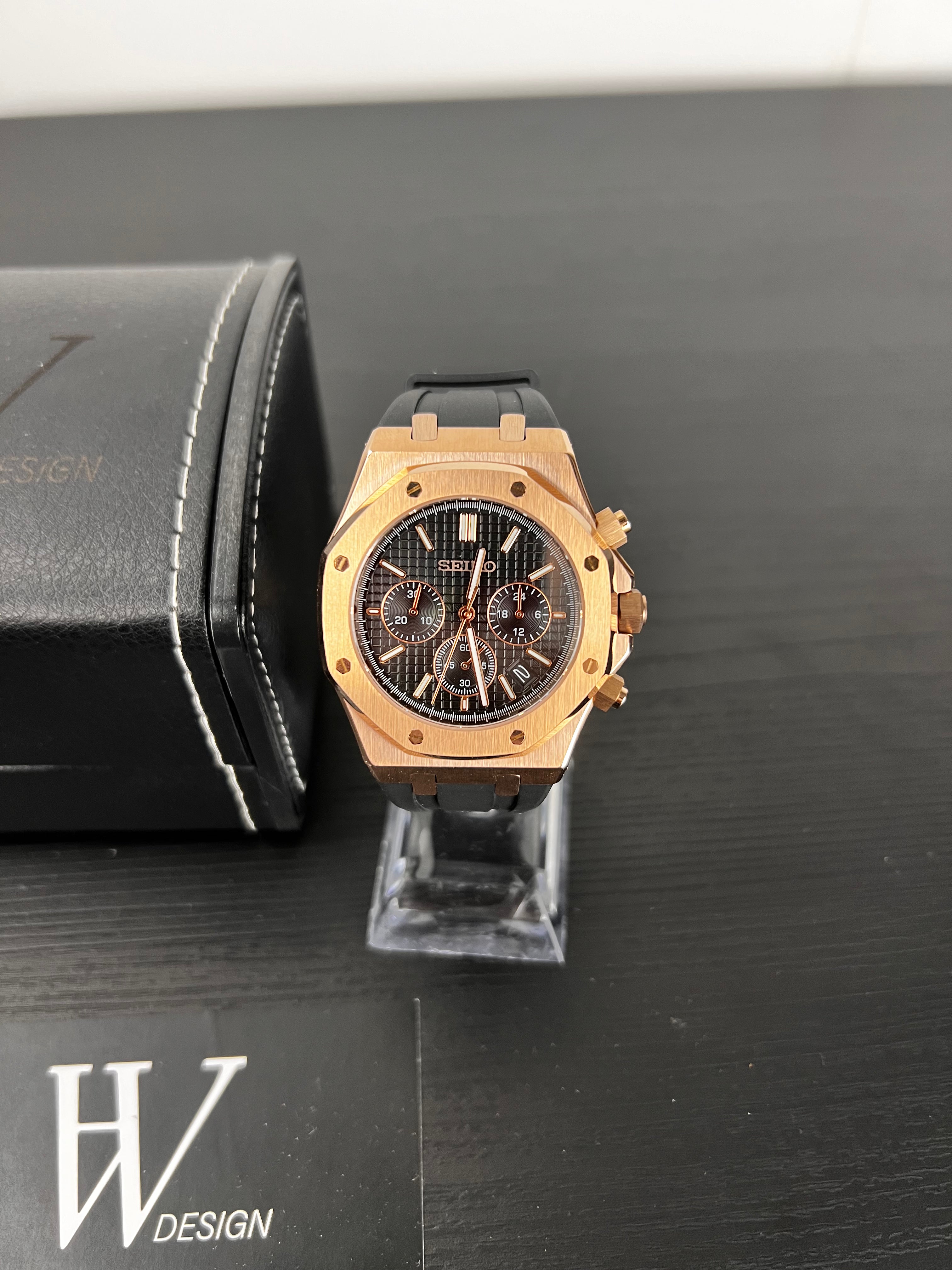 Royal Seikoak Chrono Rose Gold Black | HW Design