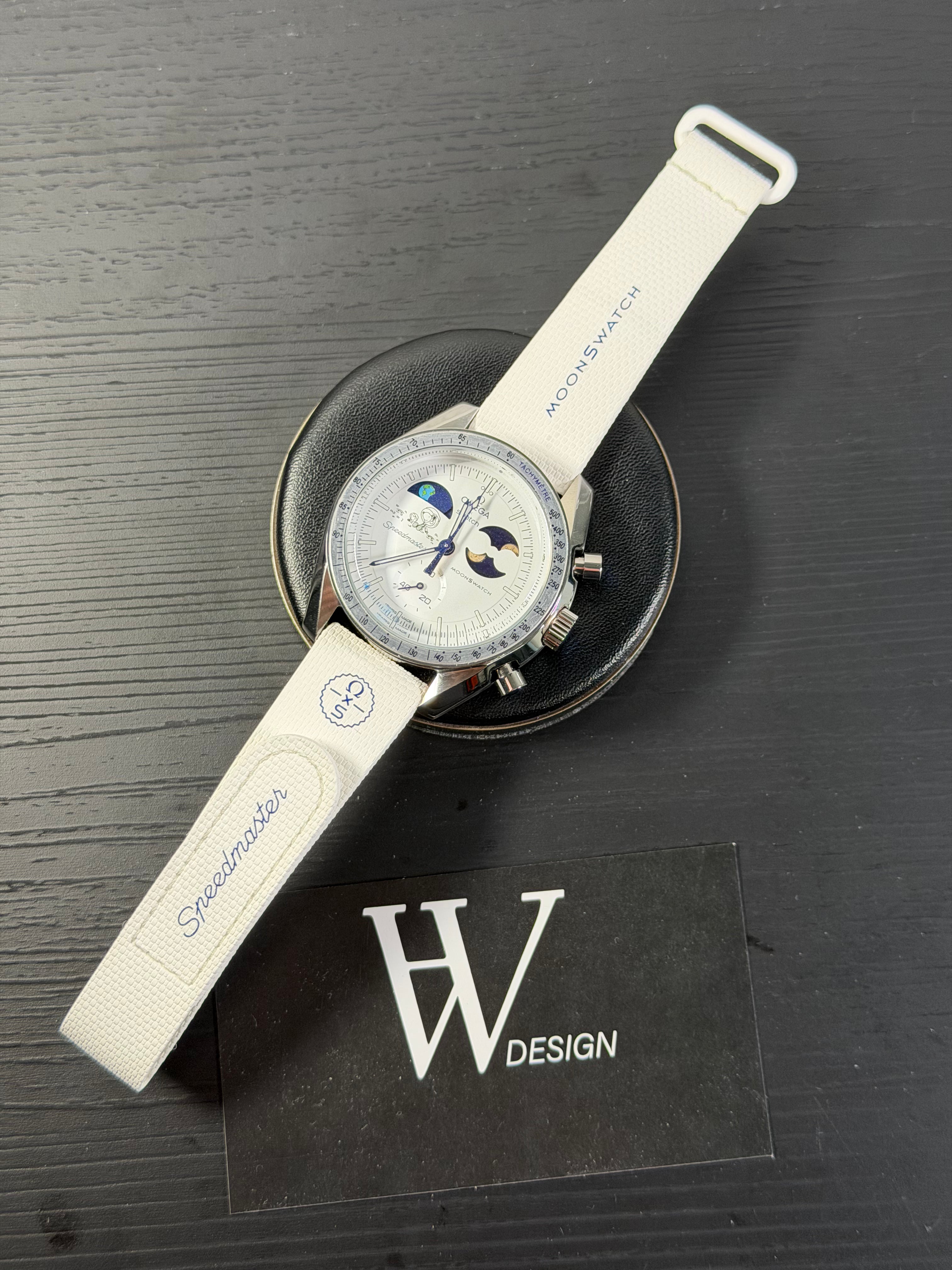 Omega x Swatch Mission to Snoopy Moonshine Gold White mod by HW Design