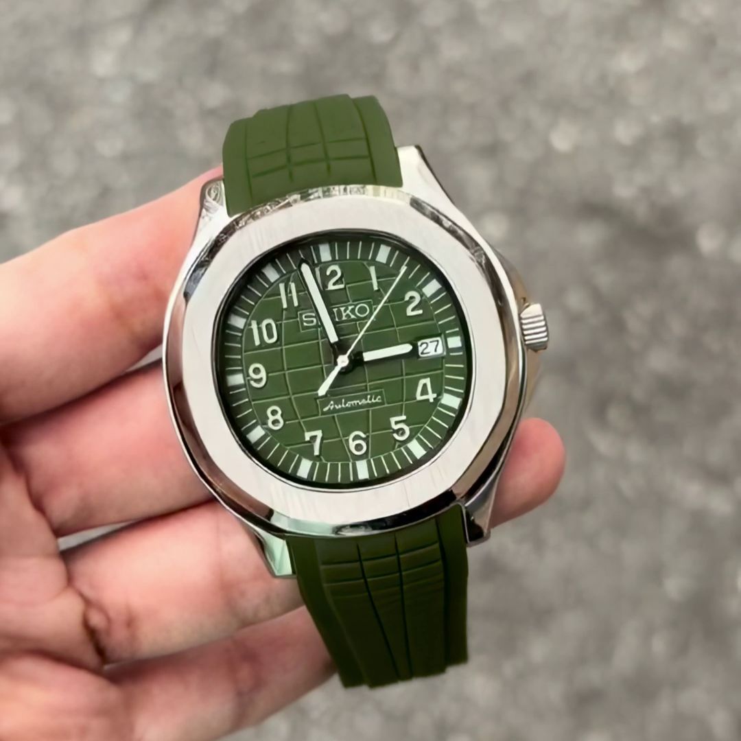 Seikonaut Green de HW Design, reloj deportivo de 41 mm con esfera verde, caja de acero 316L y cristal de zafiro