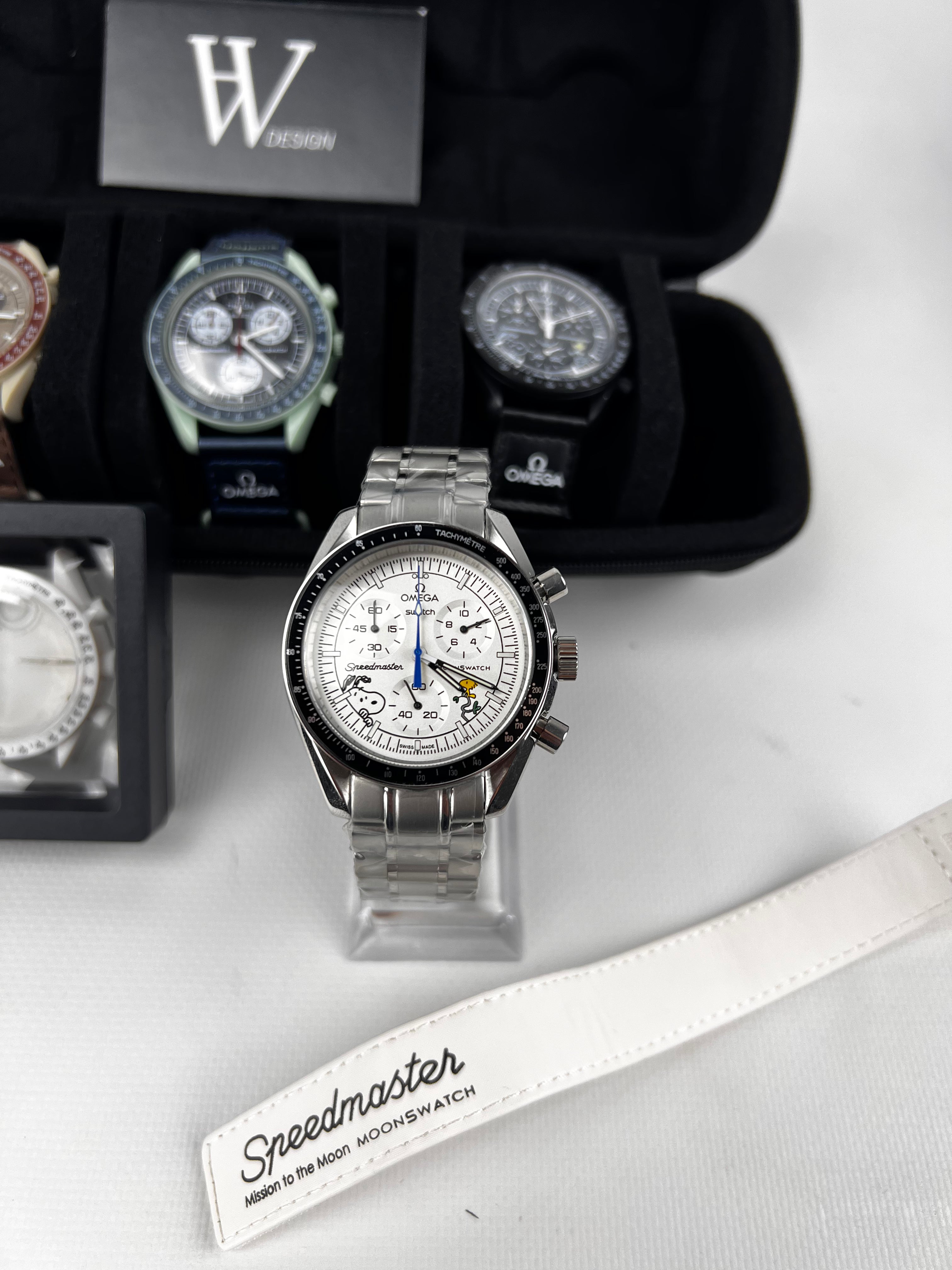 Omega x Swatch Mission to Moon White Snoopy Steel mod by HW Design