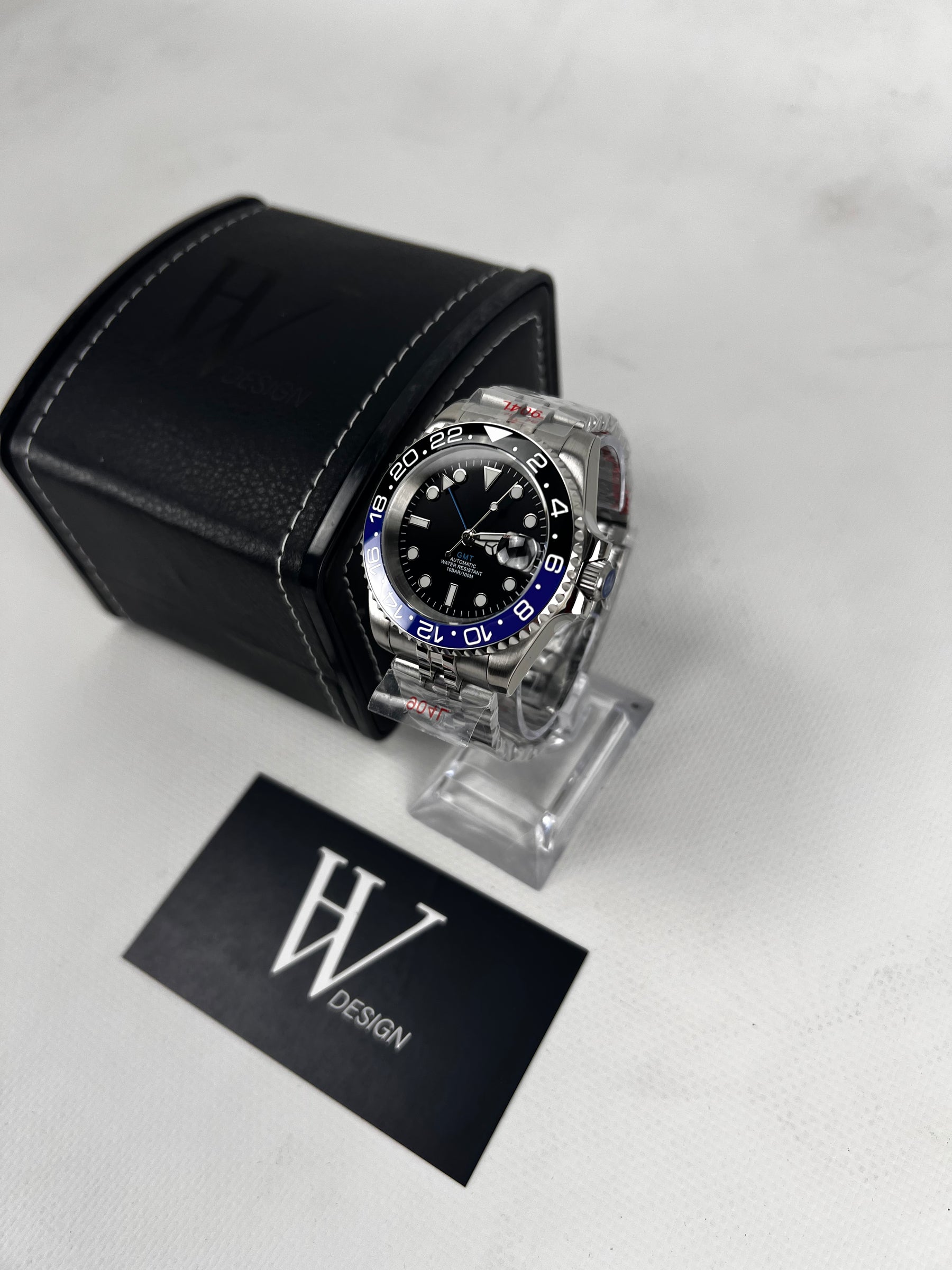 Seikmariner GMT Master Batgirl de HW Design, reloj diver GMT de 40 mm con esfera azul, caja de acero 904L y cristal de zafiro