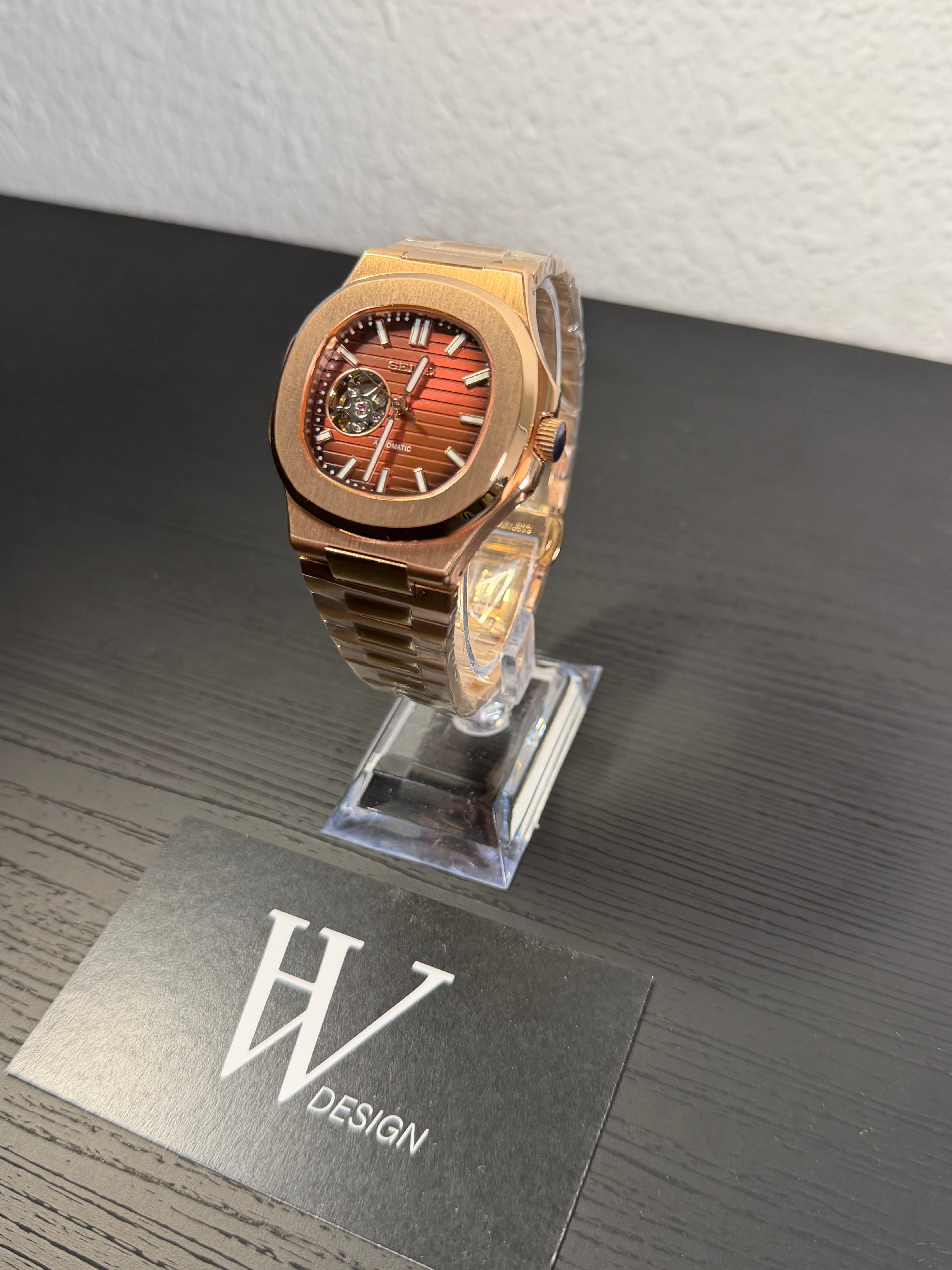 Nautiko Rose Gold Chocolate Open Heart | HW Design