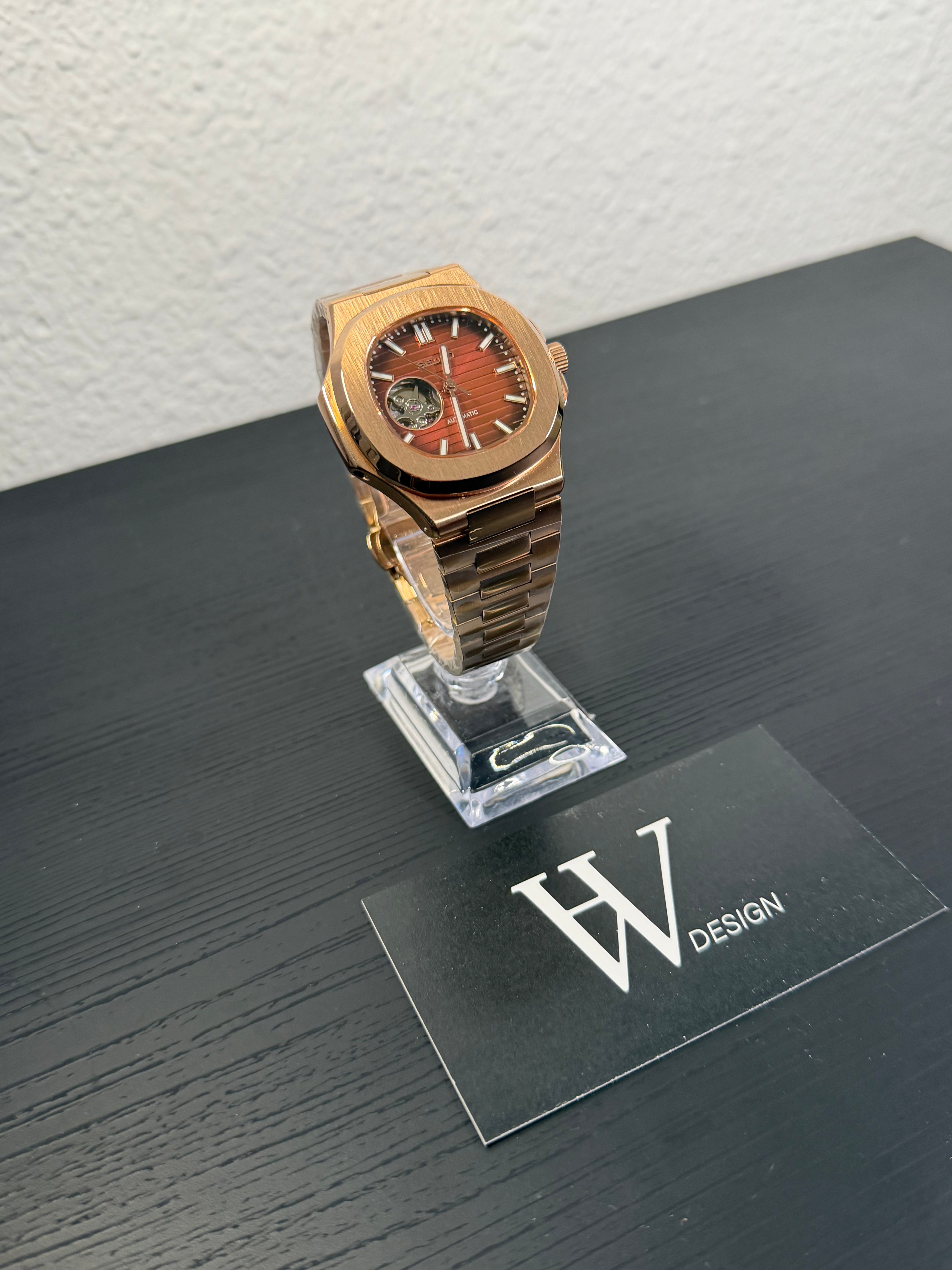 Nautiko Rose Gold Chocolate Open Heart | HW Design