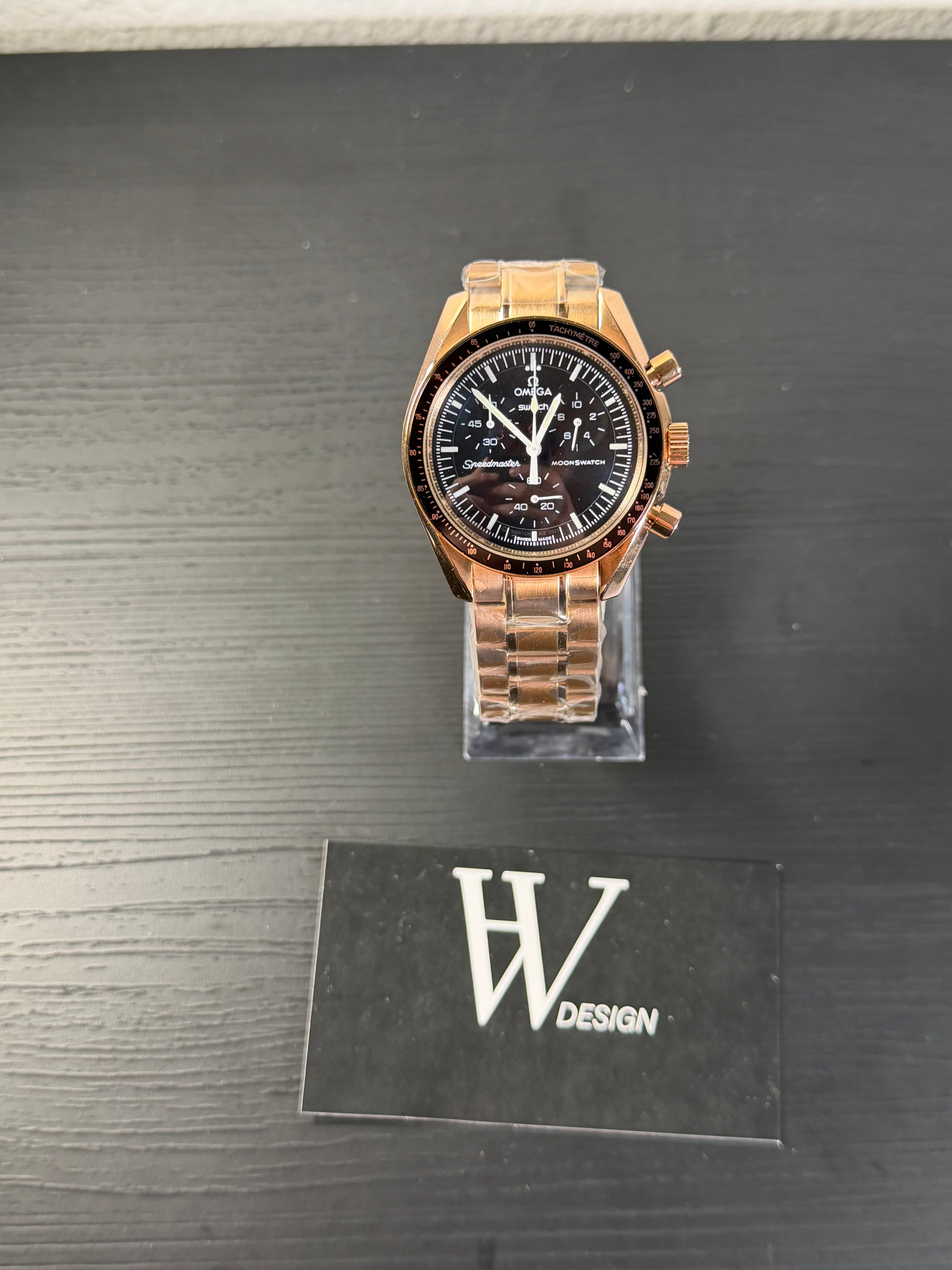 Omega x Swatch Mission to Moon Rose Gold mod by HW Design