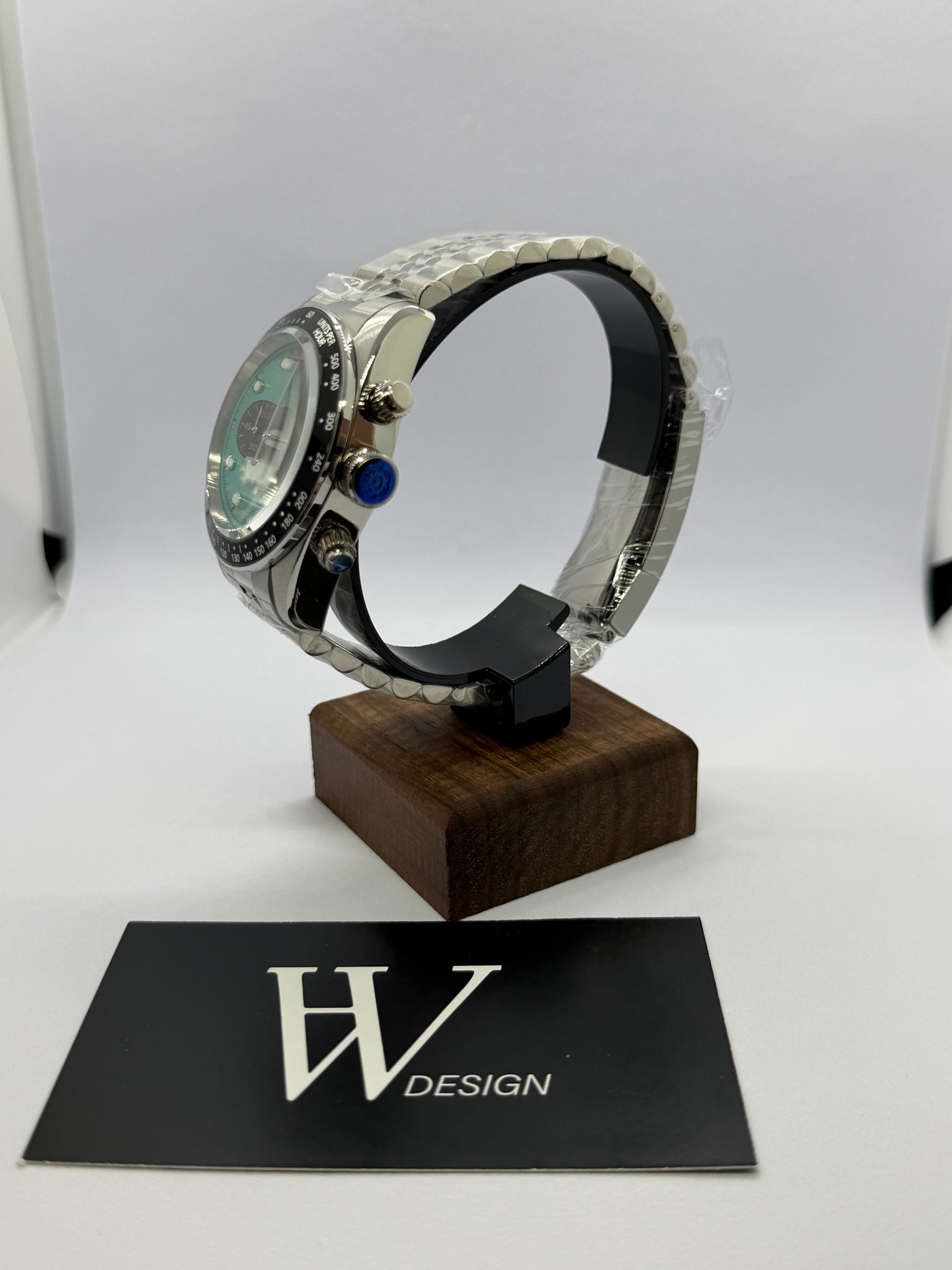 Tudeiko Chrono Tiffany de HW Design, cronógrafo de 41 mm con esfera azul Tiffany, caja de acero 316L y cristal de zafiro