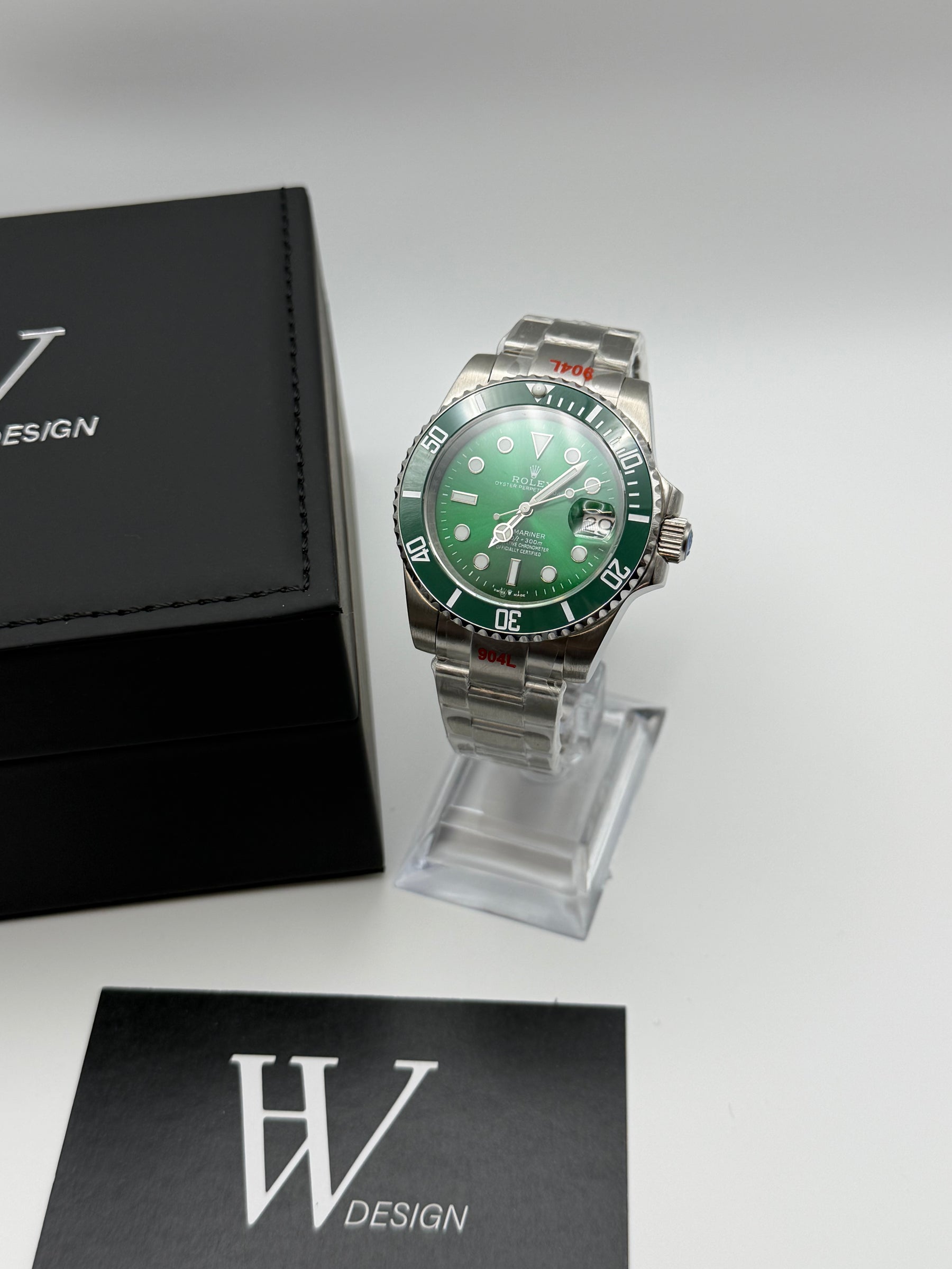 Seikmariner Hulk de HW Design, reloj diver de 40 mm con esfera verde, caja de acero 904L y cristal de zafiro