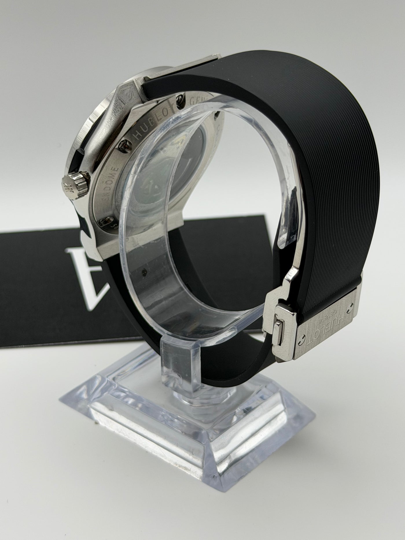 Hubleiko Classic fusion Black de HW Design, reloj de 45 mm con esfera negra, caja de acero 904L y cristal de zafiro