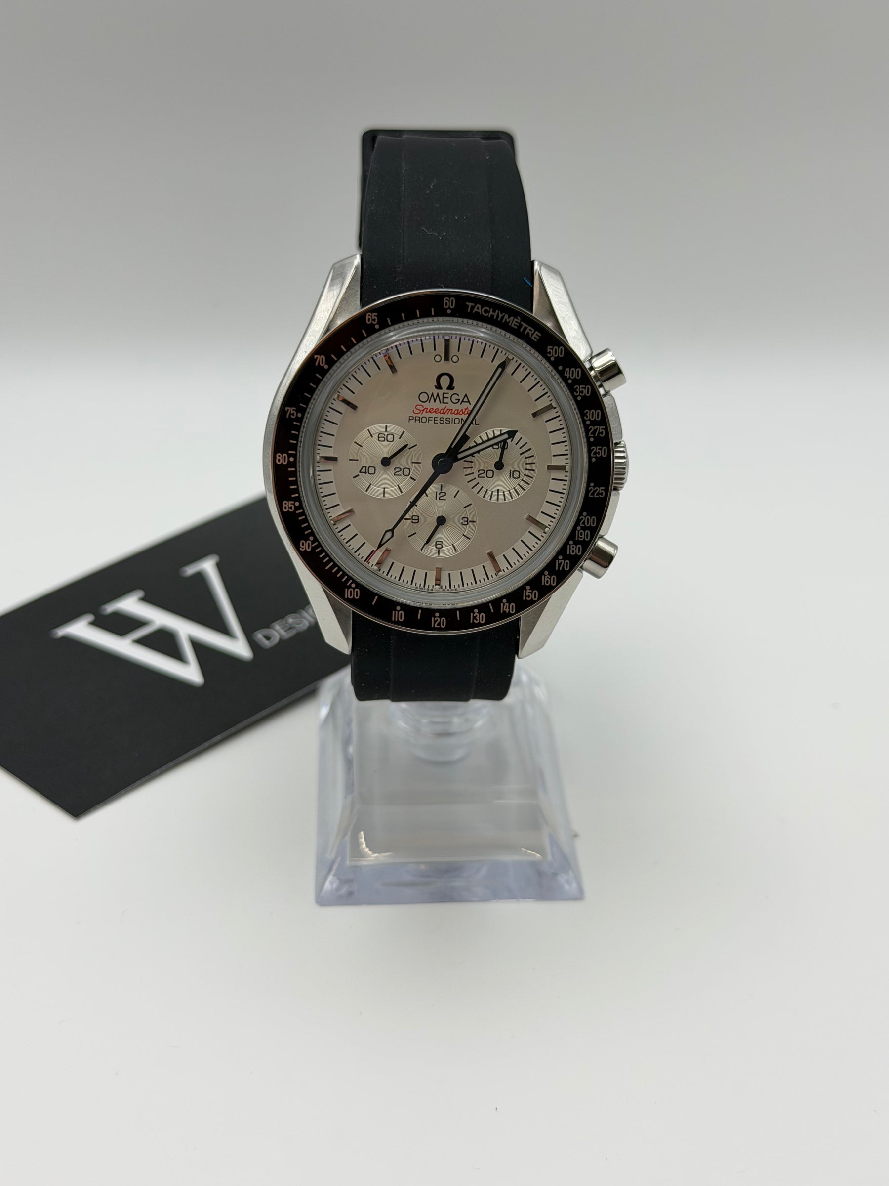 Speedko Professional White Correa de goma de HW Design, reloj de 41 mm con esfera blanca, caja de acero 316L y cristal de zafiro