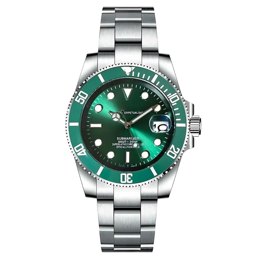 Seikmariner Hulk de HW Design, reloj diver de 40 mm con esfera verde, caja de acero 904L y cristal de zafiro