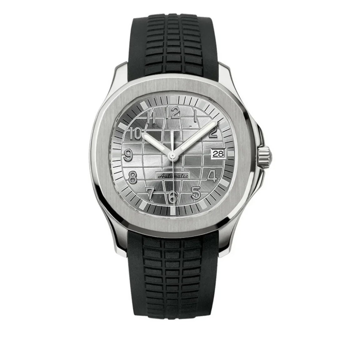 Seikonaut Silver de HW Design, reloj deportivo de 41 mm con esfera plateada, caja de acero 316L y cristal de zafiro